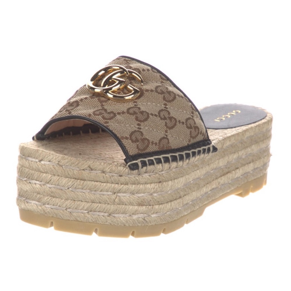 🌙 GUCCI DOUBLE G LOGO CANVAS ESPADRILLES 🌙